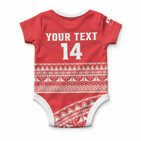 Mate Ma'a Tonga 2026 Rugby Custom Baby Onesie Go Champions Tongan Ngatu Pattern LT14 - Polynesian Pride