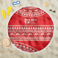 Mate Ma'a Tonga 2026 Rugby Beach Blanket Go Champions Tongan Ngatu Pattern LT14 One Size 150cm Red - Polynesian Pride