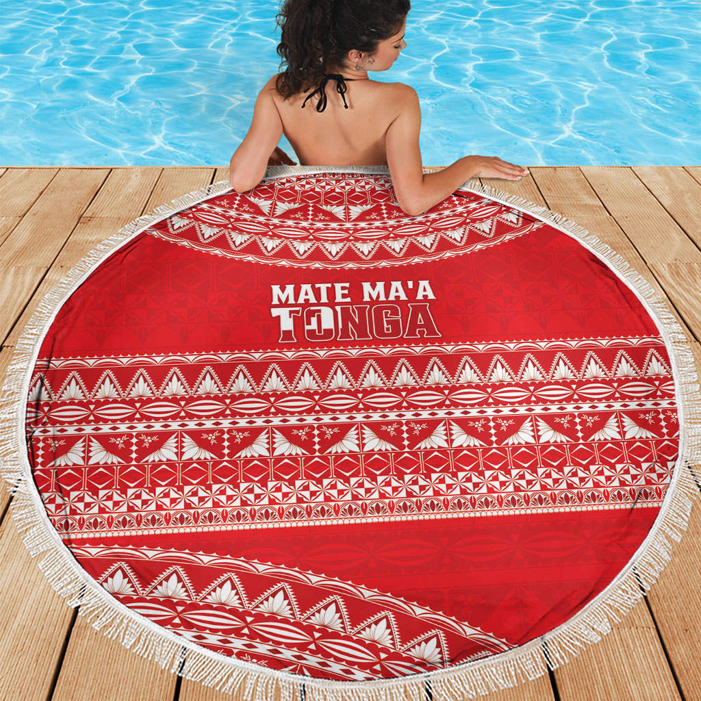 Mate Ma'a Tonga 2026 Rugby Beach Blanket Go Champions Tongan Ngatu Pattern LT14 - Polynesian Pride