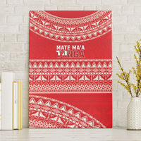 Mate Ma'a Tonga 2026 Rugby Canvas Wall Art Go Champions Tongan Ngatu Pattern LT14 Without Frame Red - Polynesian Pride