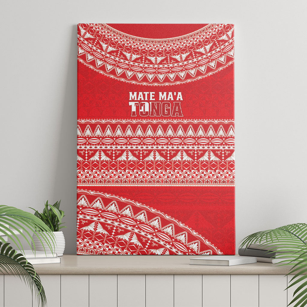 Mate Ma'a Tonga 2026 Rugby Canvas Wall Art Go Champions Tongan Ngatu Pattern LT14 - Polynesian Pride