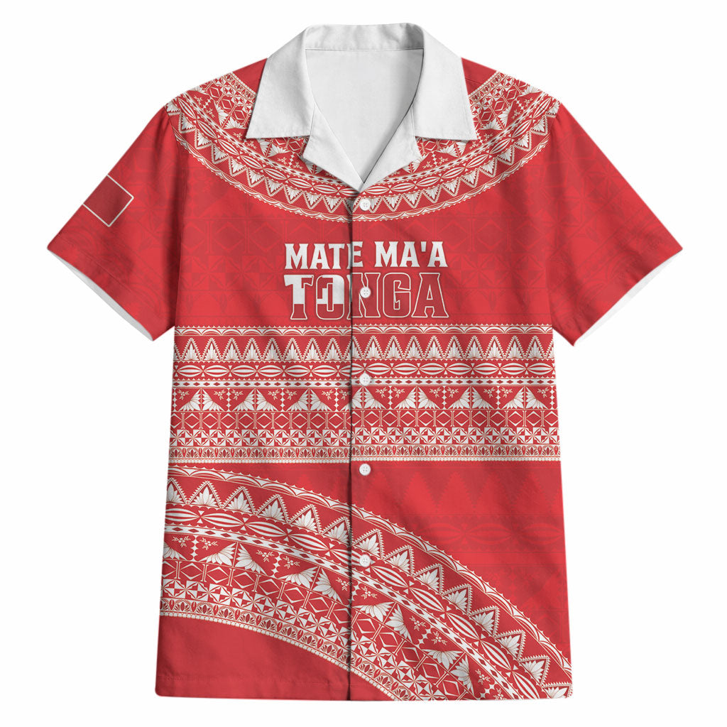 Mate Ma'a Tonga 2026 Rugby Custom Hawaiian Shirt Go Champions Tongan Ngatu Pattern LT14 Red - Polynesian Pride