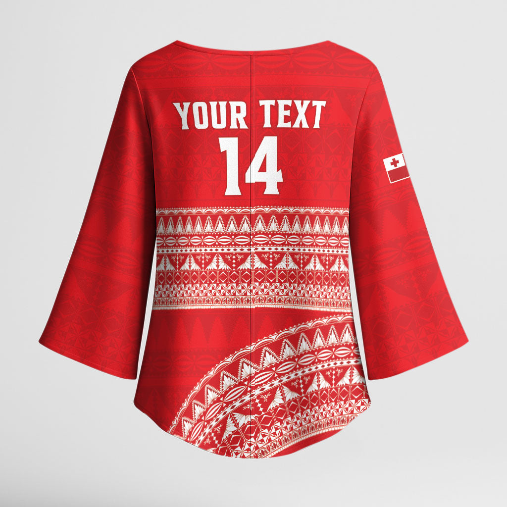 Mate Ma'a Tonga 2026 Rugby Custom Kimono Sleeve Blouse Go Champions Tongan Ngatu Pattern LT14 - Polynesian Pride