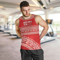 Mate Ma'a Tonga 2026 Rugby Custom Men Tank Top Go Champions Tongan Ngatu Pattern LT14 Red - Polynesian Pride