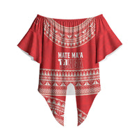 Mate Ma'a Tonga 2026 Rugby Custom Off Shoulder Wrap Waist Top Go Champions Tongan Ngatu Pattern LT14 - Polynesian Pride