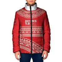Mate Ma'a Tonga 2026 Rugby Custom Padded Jacket Go Champions Tongan Ngatu Pattern LT14 Men Red - Polynesian Pride