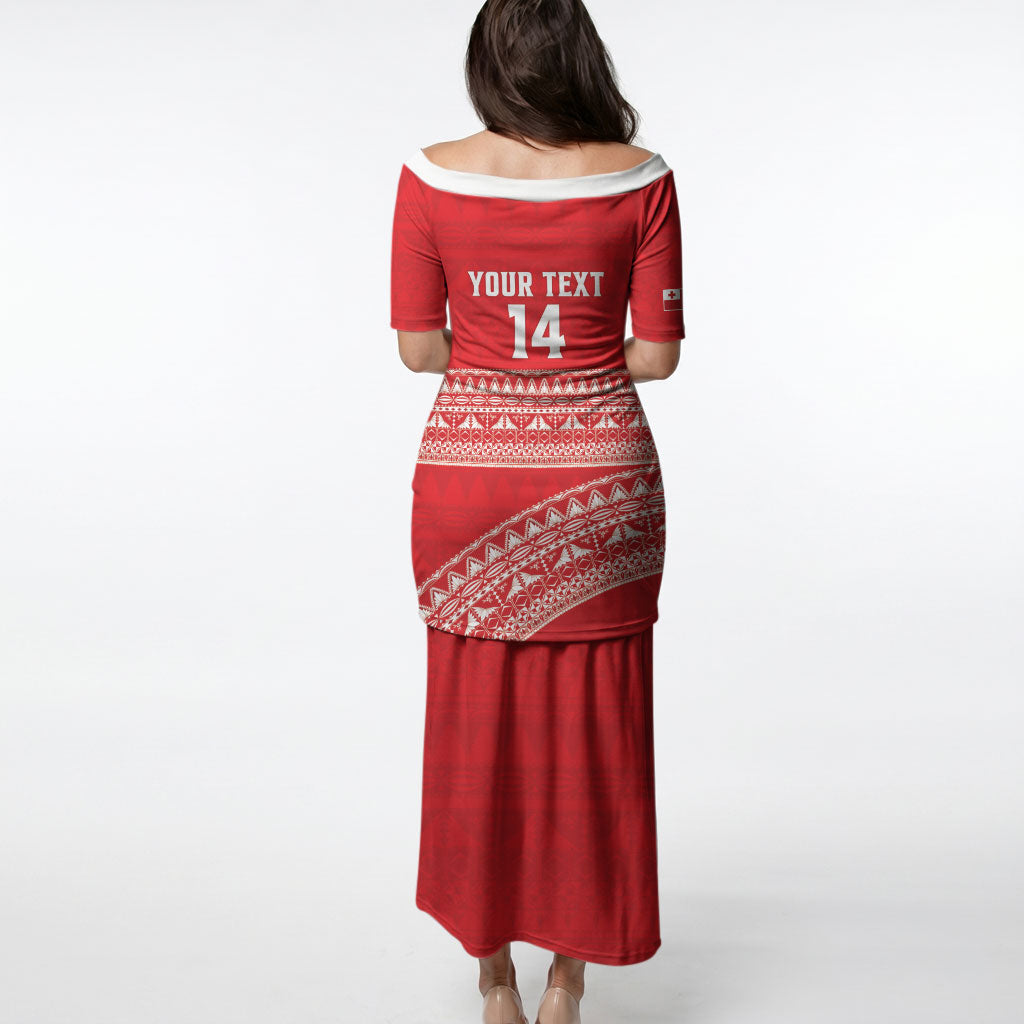 Mate Ma'a Tonga 2026 Rugby Custom Puletasi Go Champions Tongan Ngatu Pattern LT14 - Polynesian Pride