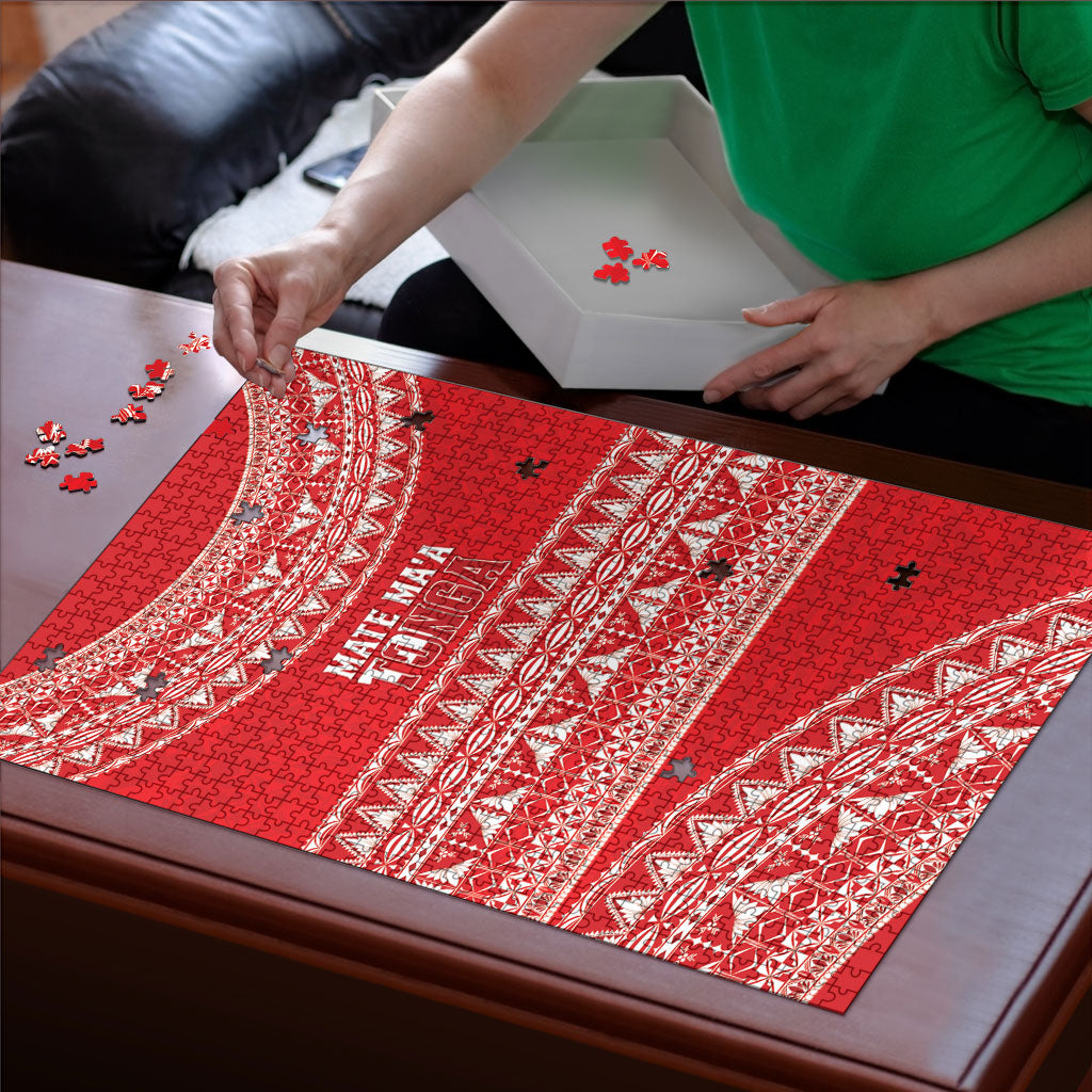 Mate Ma'a Tonga 2026 Rugby Puzzle Go Champions Tongan Ngatu Pattern LT14 - Polynesian Pride