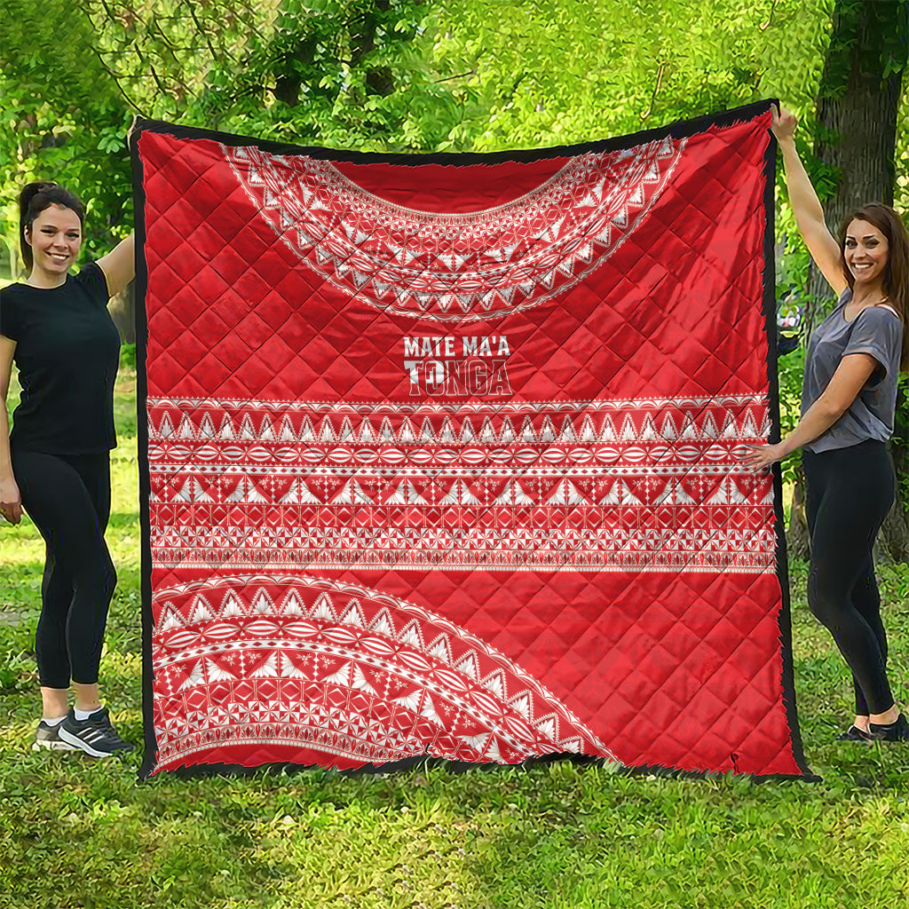 Mate Ma'a Tonga 2026 Rugby Quilt Go Champions Tongan Ngatu Pattern LT14 - Polynesian Pride
