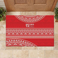 Mate Ma'a Tonga 2026 Rugby Rubber Doormat Go Champions Tongan Ngatu Pattern LT14 Red - Polynesian Pride