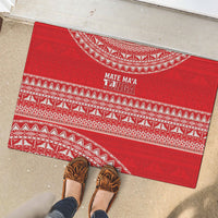 Mate Ma'a Tonga 2026 Rugby Rubber Doormat Go Champions Tongan Ngatu Pattern LT14 - Polynesian Pride