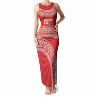 Mate Ma'a Tonga 2026 Rugby Custom Tank Maxi Dress Go Champions Tongan Ngatu Pattern LT14 Women Red - Polynesian Pride
