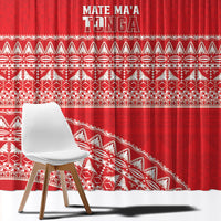 Mate Ma'a Tonga 2026 Rugby Window Curtain Go Champions Tongan Ngatu Pattern LT14 - Polynesian Pride