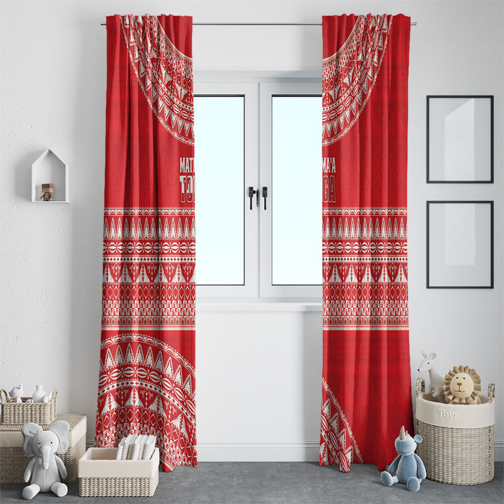 Mate Ma'a Tonga 2026 Rugby Window Curtain Go Champions Tongan Ngatu Pattern LT14 - Polynesian Pride