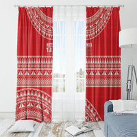 Mate Ma'a Tonga 2026 Rugby Window Curtain Go Champions Tongan Ngatu Pattern LT14 - Polynesian Pride