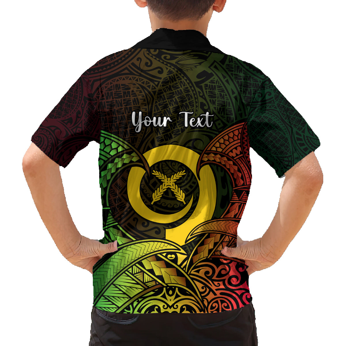 Personalised Vanuatu Family Day Family Matching Off Shoulder Long Sleeve Dress and Hawaiian Shirt Happy 26 December Vanuatuan Pig Tusk LT14 - Polynesian Pride