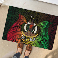 Personalised Vanuatu Family Day Rubber Doormat Happy 26 December Vanuatuan Pig Tusk LT14 - Polynesian Pride