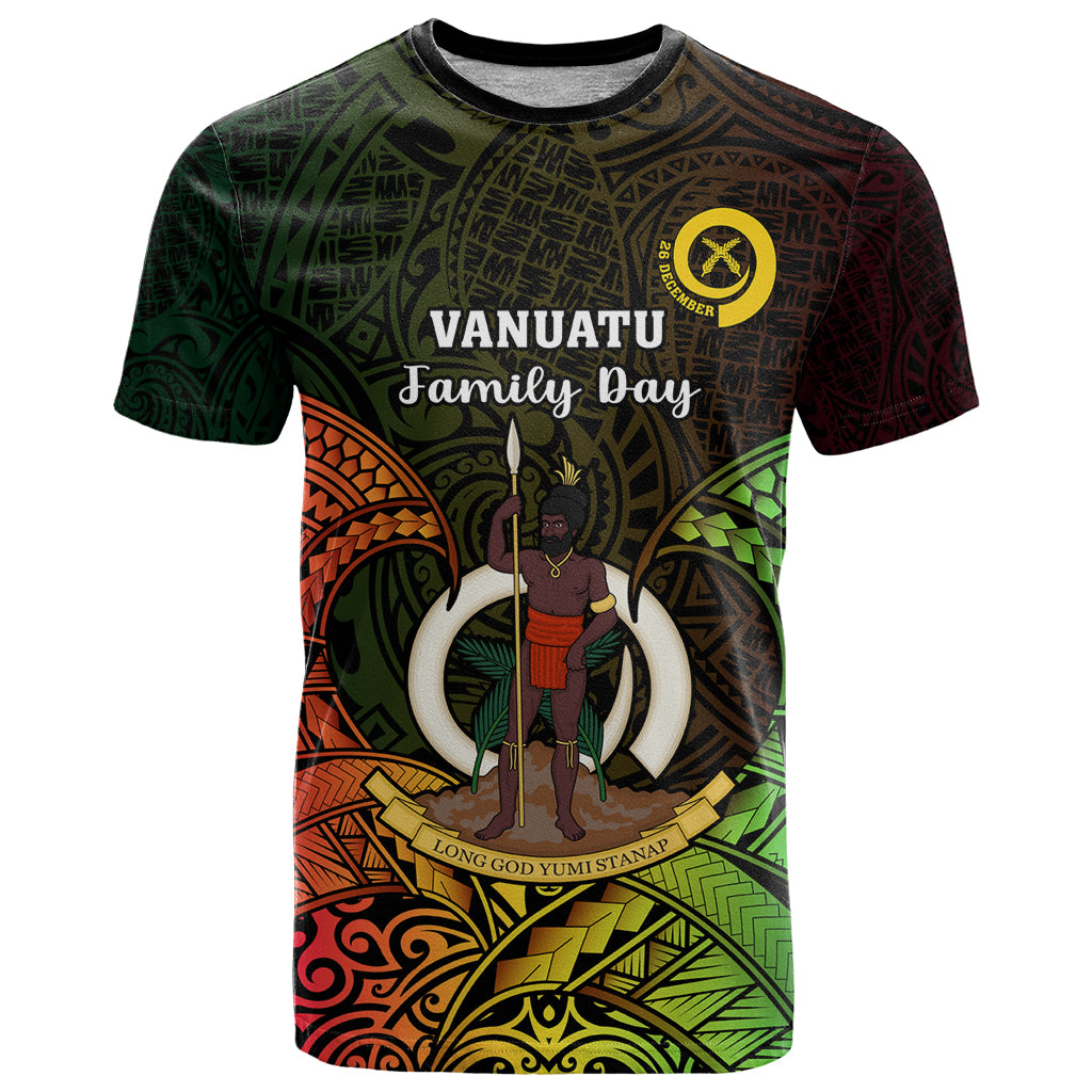 Personalised Vanuatu Family Day T Shirt Happy 26 December Vanuatuan Pig Tusk LT14 Black - Polynesian Pride