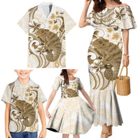 Brown And White Hawaii Chameleon Family Matching Mermaid Dress and Hawaiian Shirt Plumeria Polynesian Tribal Art LT14 - Polynesian Pride