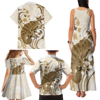 Brown And White Hawaii Chameleon Family Matching Tank Maxi Dress and Hawaiian Shirt Plumeria Polynesian Tribal Art LT14 - Polynesian Pride