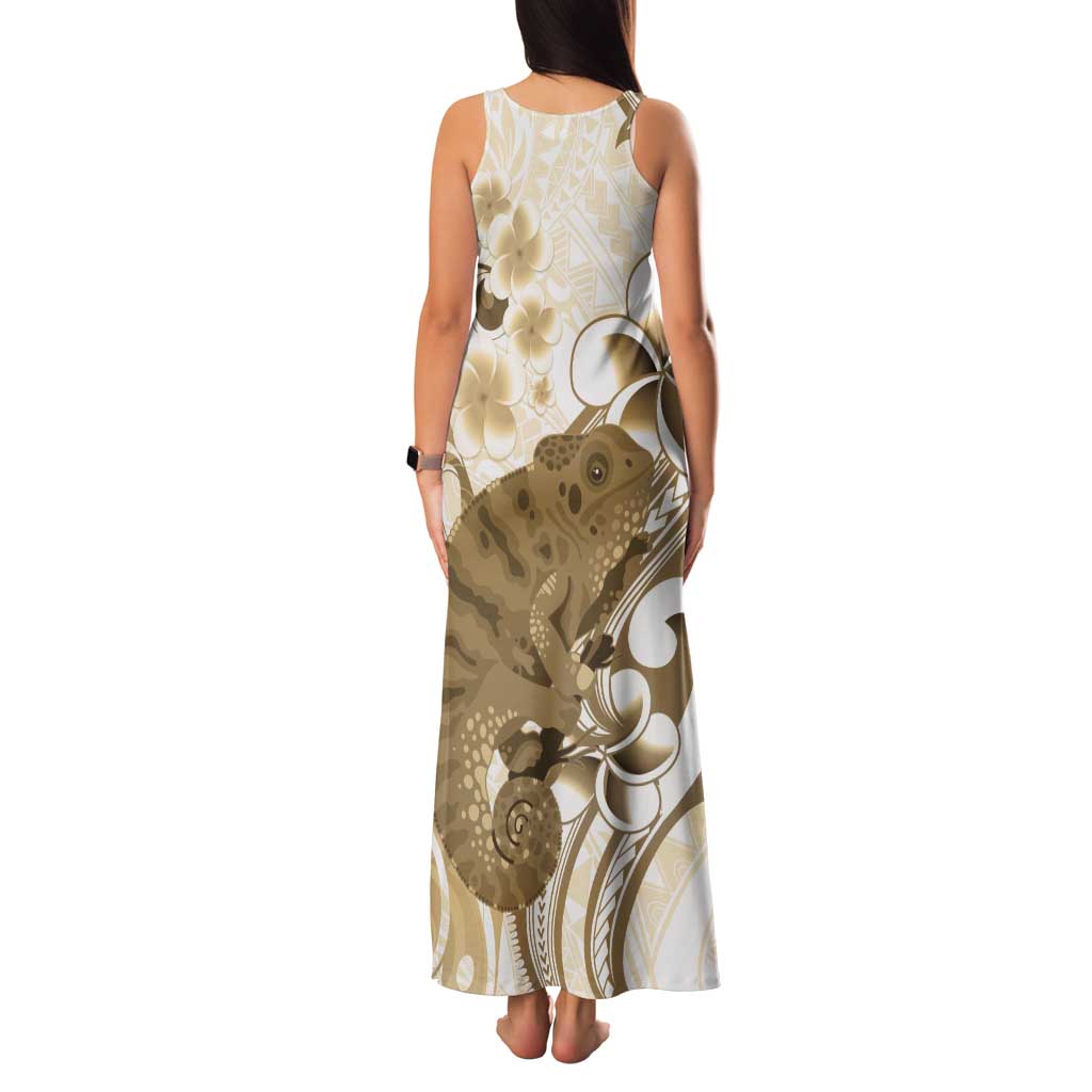 Brown And White Hawaii Chameleon Family Matching Tank Maxi Dress and Hawaiian Shirt Plumeria Polynesian Tribal Art LT14 - Polynesian Pride