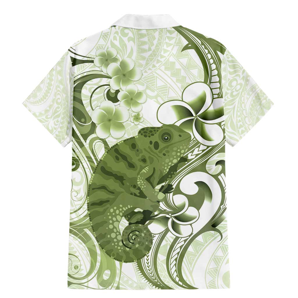 Green And White Hawaii Chameleon Family Matching Mermaid Dress and Hawaiian Shirt Plumeria Polynesian Tribal Art LT14 - Polynesian Pride