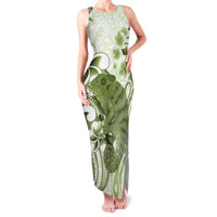 Green And White Hawaii Chameleon Family Matching Tank Maxi Dress and Hawaiian Shirt Plumeria Polynesian Tribal Art LT14 Mom's Dress Lime Green - Polynesian Pride