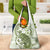 Green And White Hawaii Chameleon Grocery Bag Plumeria Polynesian Tribal Art