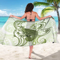 Green And White Hawaii Chameleon Sarong Plumeria Polynesian Tribal Art LT14 - Polynesian Pride