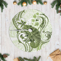 Green And White Hawaii Chameleon Tree Skirt Plumeria Polynesian Tribal Art LT14 Casual Lime Green - Polynesian Pride