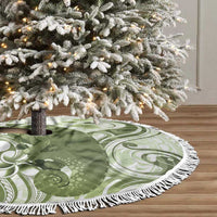 Green And White Hawaii Chameleon Tree Skirt Plumeria Polynesian Tribal Art LT14 - Polynesian Pride