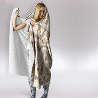 Beige Palaka Hawaii Mele Kalikimaka Hooded Blanket Ohia Lehua Shell Leis Funny Gingerbread Santa - Polynesian Pride