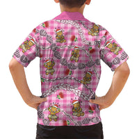 Pink Palaka Hawaii Mele Kalikimaka Family Matching Off Shoulder Maxi Dress and Hawaiian Shirt Ohia Lehua Shell Leis Funny Gingerbread Santa LT14 - Polynesian Pride
