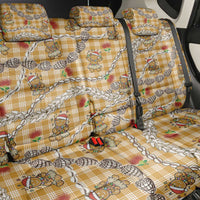 Gold Palaka Hawaii Mele Kalikimaka Back Car Seat Cover Ohia Lehua Shell Leis Funny Gingerbread Santa - Polynesian Pride