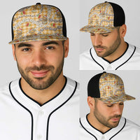 Gold Palaka Hawaii Mele Kalikimaka Baseball Net Cap Ohia Lehua Shell Leis Funny Gingerbread Santa - Polynesian Pride