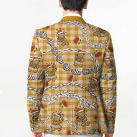 Gold Palaka Hawaii Mele Kalikimaka Blazer Ohia Lehua Shell Leis Funny Gingerbread Santa - Polynesian Pride