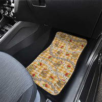 Gold Palaka Hawaii Mele Kalikimaka Car Mats Ohia Lehua Shell Leis Funny Gingerbread Santa - Polynesian Pride