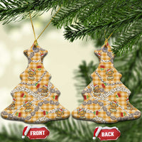 Gold Palaka Hawaii Mele Kalikimaka Ceramic Ornament Ohia Lehua Shell Leis Funny Gingerbread Santa - Polynesian Pride