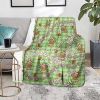Green Palaka Hawaii Mele Kalikimaka Blanket Ohia Lehua Shell Leis Funny Gingerbread Santa - Polynesian Pride