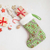 Green Palaka Hawaii Mele Kalikimaka Christmas Stocking Ohia Lehua Shell Leis Funny Gingerbread Santa LT14 - Polynesian Pride