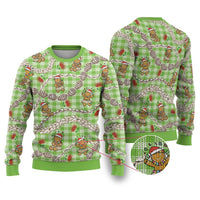 Green Palaka Hawaii Mele Kalikimaka Ugly Christmas Sweater Ohia Lehua Shell Leis Funny Gingerbread Santa - Polynesian Pride