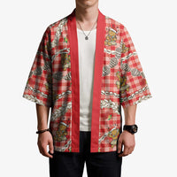 Red Palaka Hawaii Mele Kalikimaka Kimono Ohia Lehua Shell Leis Funny Gingerbread Santa - Polynesian Pride