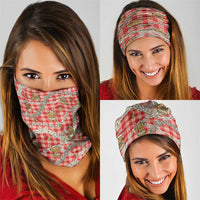 Red Palaka Hawaii Mele Kalikimaka Neck Gaiter Ohia Lehua Shell Leis Funny Gingerbread Santa - Polynesian Pride