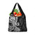 Black Polynesia Paisley Grocery Bag Polynesian With Tropical Flowers
