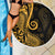 Gold Polynesia Paisley Beach Blanket Polynesian With Tropical Flowers LT14 - Polynesian Pride