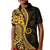 Gold Polynesia Paisley Kid Polo Shirt Polynesian With Tropical Flowers LT14 Kid Gold - Polynesian Pride