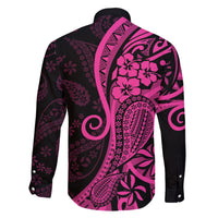 Pink Polynesia Paisley Family Matching Short Sleeve Bodycon Dress and Hawaiian Shirt Polynesian With Tropical Flowers LT14 - Polynesian Pride