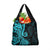 Polynesia Paisley Grocery Bag Polynesian With Tropical Flowers - Turquoise