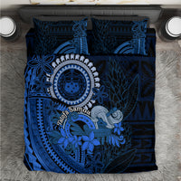Talofa Samoa Bedding Set Samoan Kava Bowl Siapo Pattern - Blue LT14 Blue - Polynesian Pride