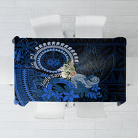 Talofa Samoa Tablecloth Samoan Kava Bowl Siapo Pattern - Blue LT14 Blue - Polynesian Pride